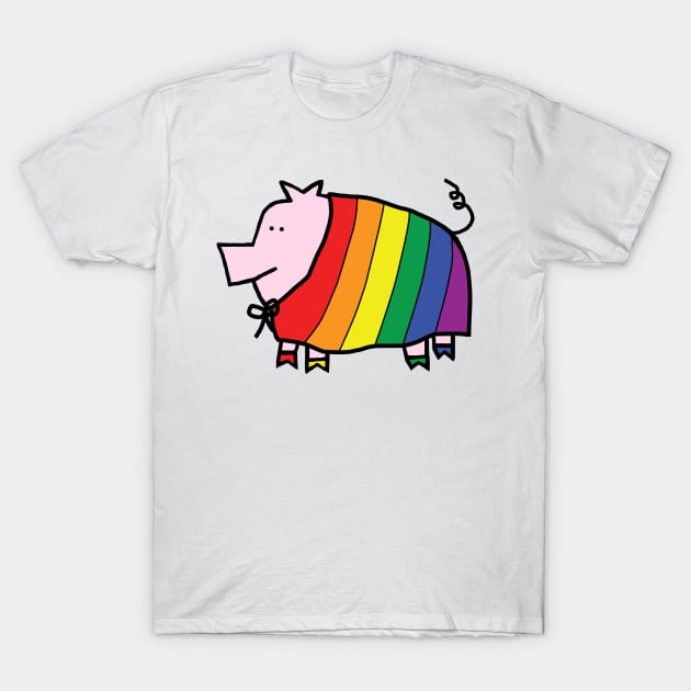 Cute Pig in Pride Cape T-Shirt by ellenhenryart